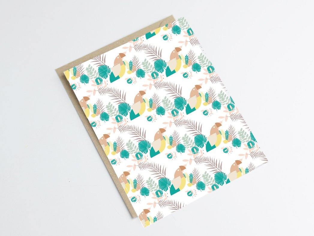 Carte perroquet tropicale Green and Paper