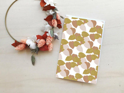 Carte feuilles coeur Green and Paper
