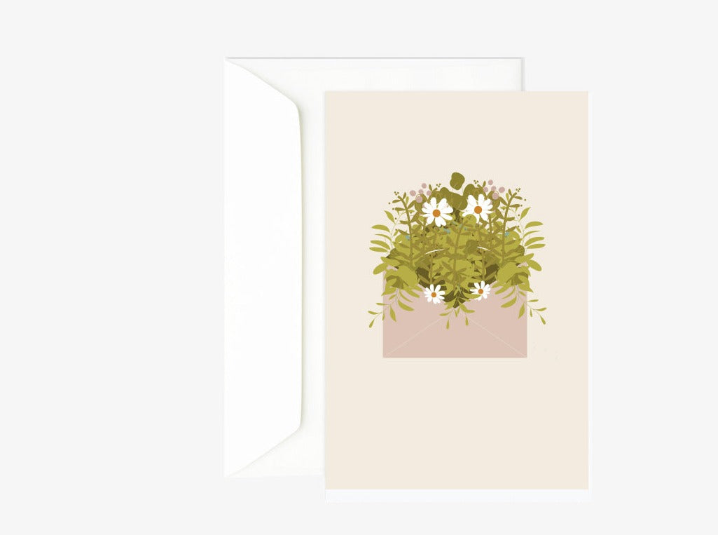 Carte enveloppe bouquet Green and Paper