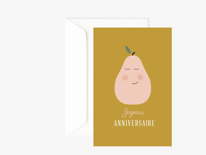 Carte anniversaire poire Green and Paper