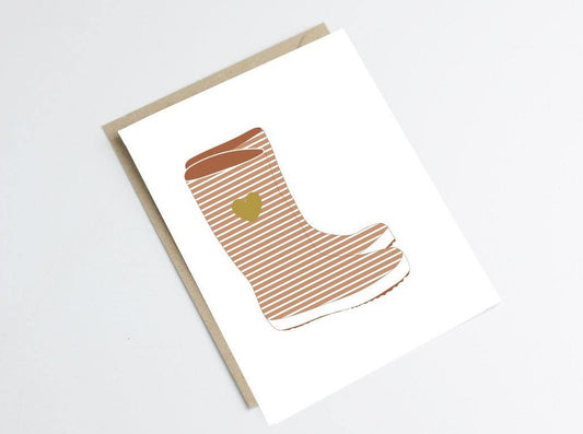 Carte bottes mariniere avec coeur Green and Paper