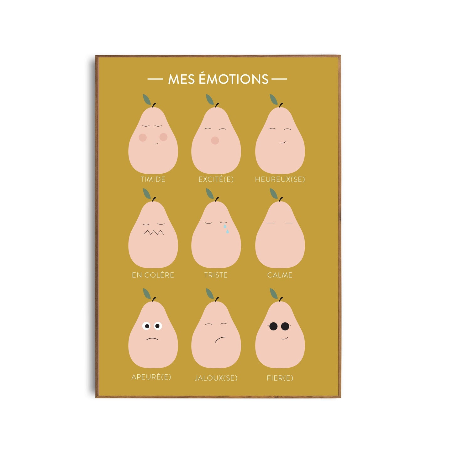 Affiche des émotions poire Green and Paper