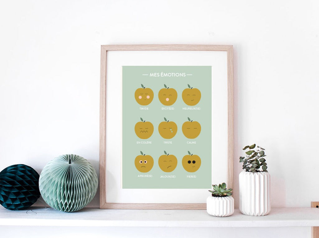 Affiche des émotions pomme Green and Paper