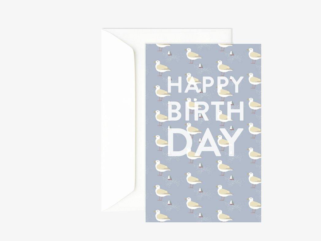 Carte anniversaire mouette Green and Paper